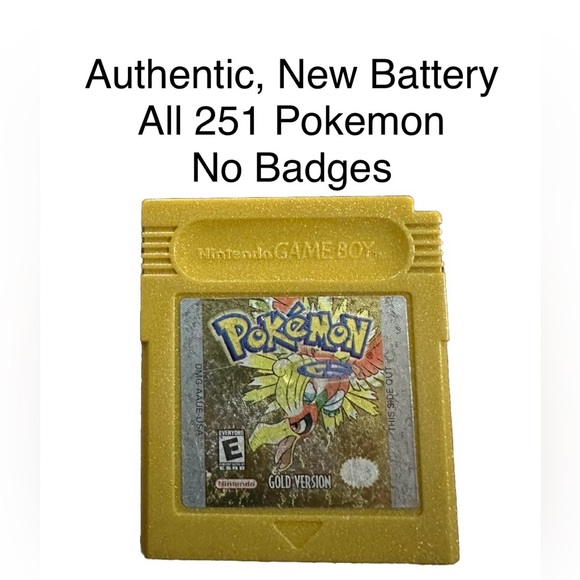 POKEMON Gold All 251 GAME AUTHENTIC & NEW BATTERY! - Picture 1 of 9